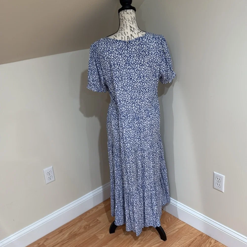 J. Crew Blue and White Floral Maxi Dress